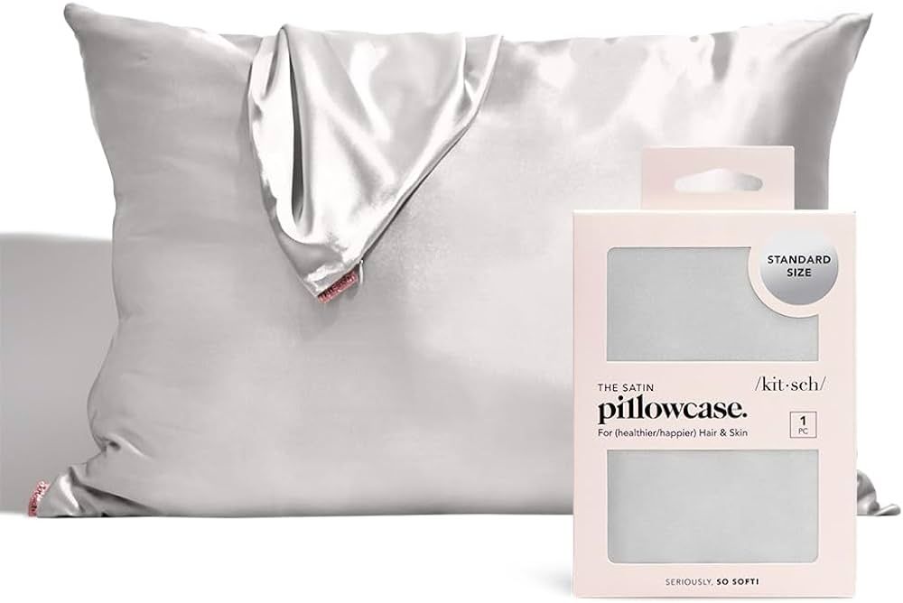 Kitsch Cooling Satin Pillowcase with Zipper for Hair & Skin -Softer Than Silk | Pillow Case Cover... | Amazon (US)