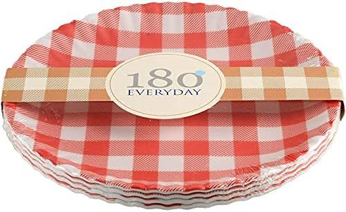 "What Is It?" Reusable Red & White Gingham Checkered Picnic / Dinner Plate, 9 Inch Melamine, Set ... | Amazon (US)