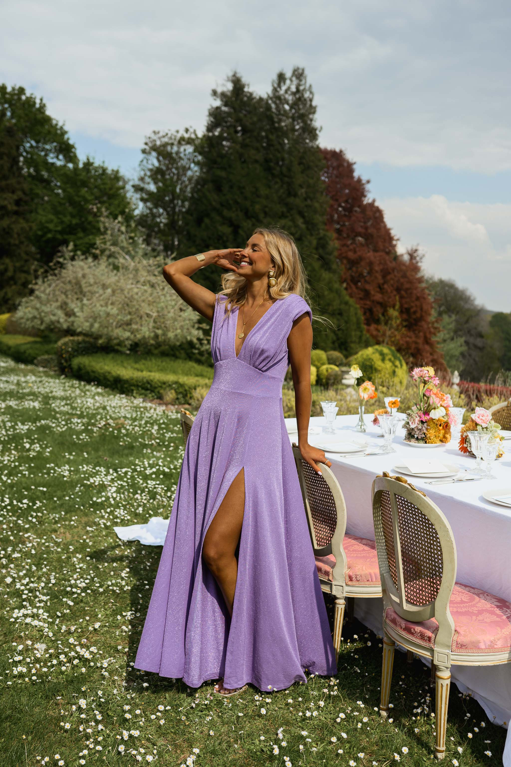 Glittery Lilac Lya Dress | Easy Clothes