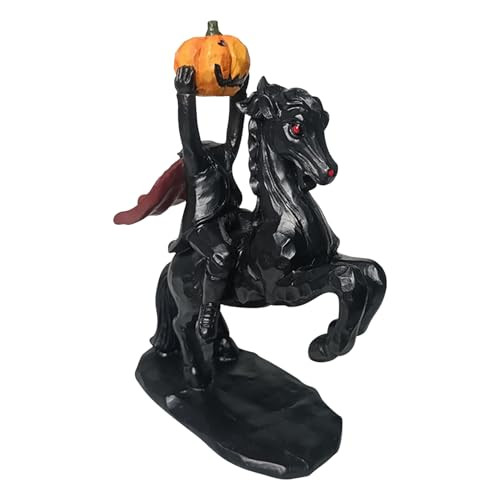 Lamppdcor Headless Horseman Decor Headless Horseman Statue Halloween Horror Resin Headless Horseman Statue with Pumpkin Vintage Headless Horseman Decor for Home Office Desktop (Style 3) | Amazon (US)