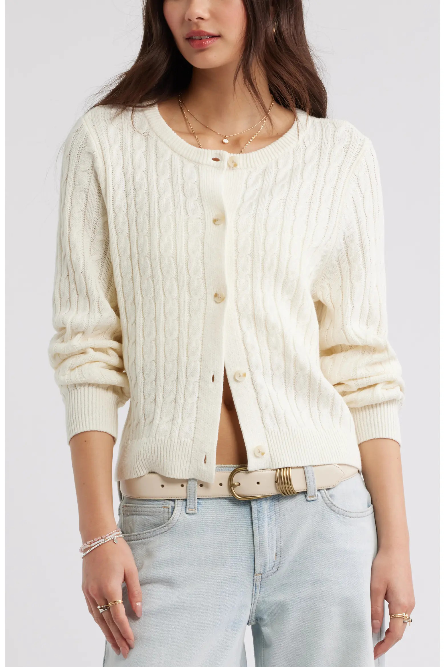 Button Front Cotton Blend Cardigan (Women) | Nordstrom | Nordstrom