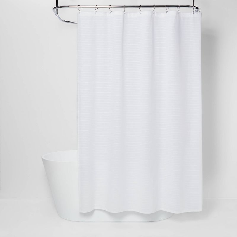 Woven Stripe Shower Curtain White - Threshold™ | Target