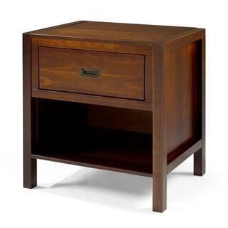 Welwick Designs 1-Drawer Classic Solid Wood Nightstand - Walnut-HD8423 - The Home Depot | The Home Depot