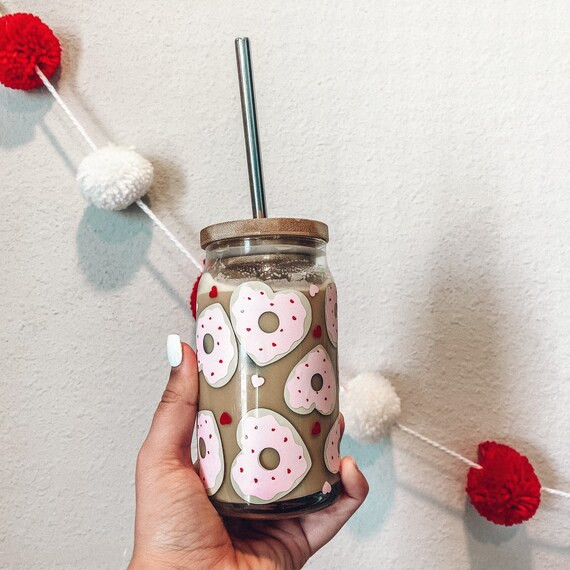 Cookie Valentine Glass Can  Cookie Valentine Glass Cup  | Etsy | Etsy (US)