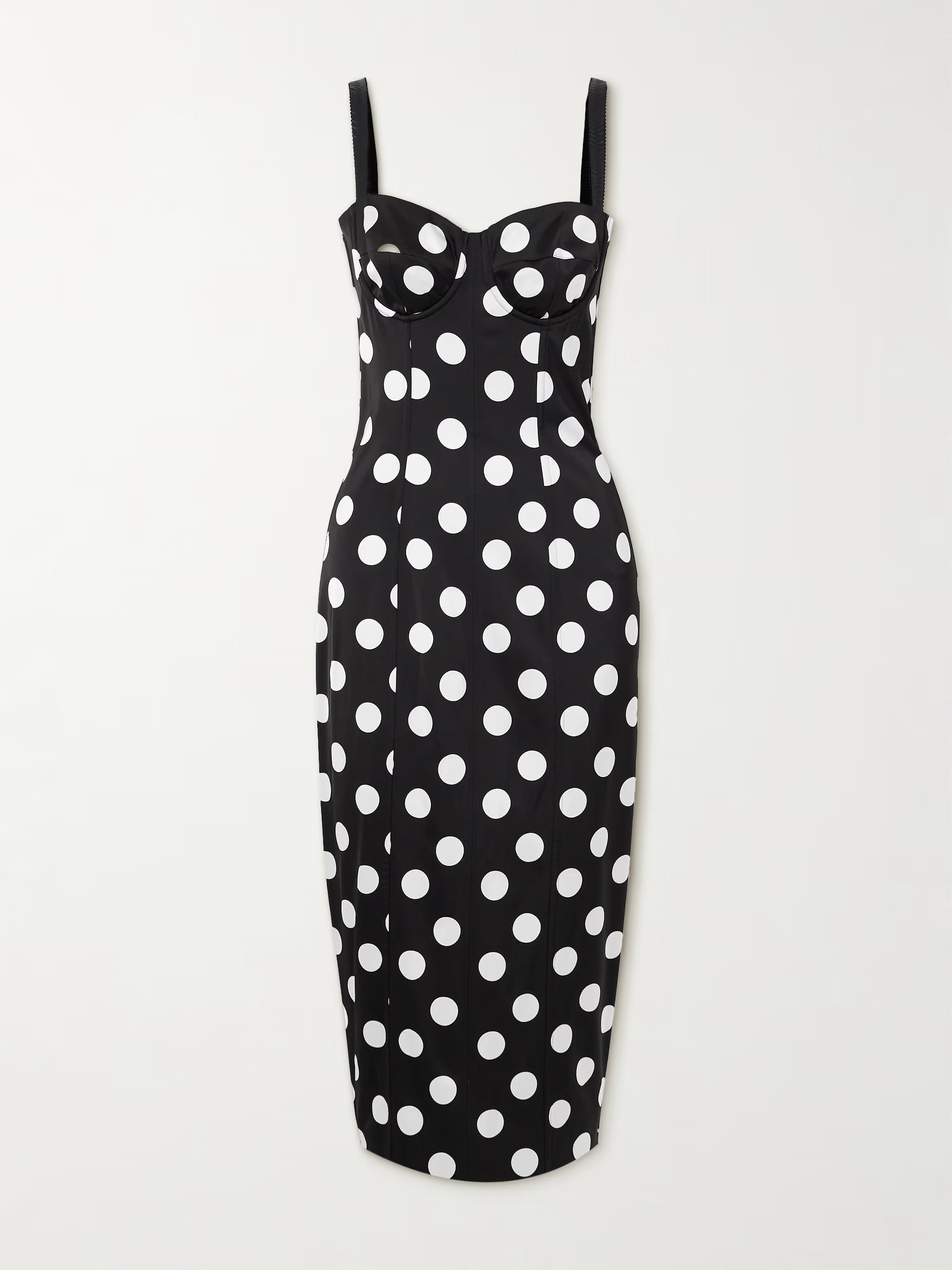 Polka-dot satin bustier midi dress | NET-A-PORTER (UK & EU)