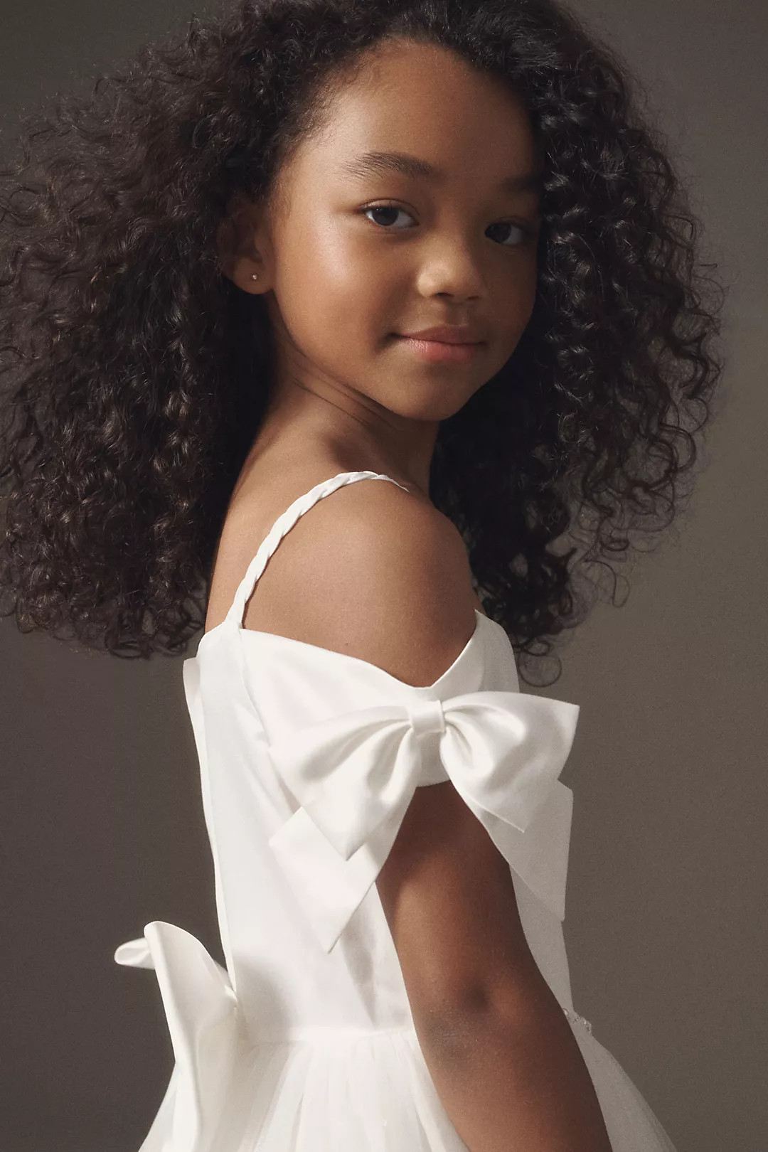 Princess Daliana Off-The-Shoulder Satin & Tulle Flower Girl Dress | Anthropologie (US)