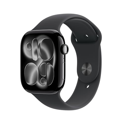 Apple Watch Series 11 [GPS 46mm] Smartwatch with Jet Black Aluminum Case with Black Sport Band - ... | Amazon (US)