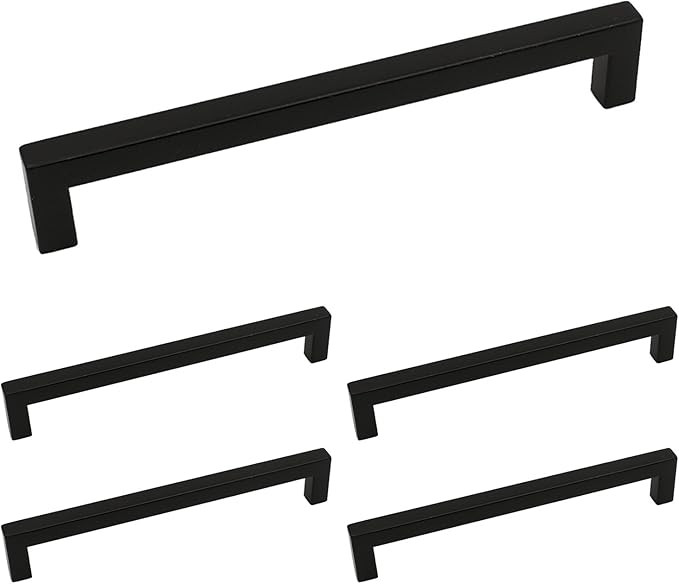 goldenwarm Cabinet Pulls Black Cabinet Handles (5 Pack)- HDJ12BK 7-1/2in(192mm) Hole Centers Draw... | Amazon (US)