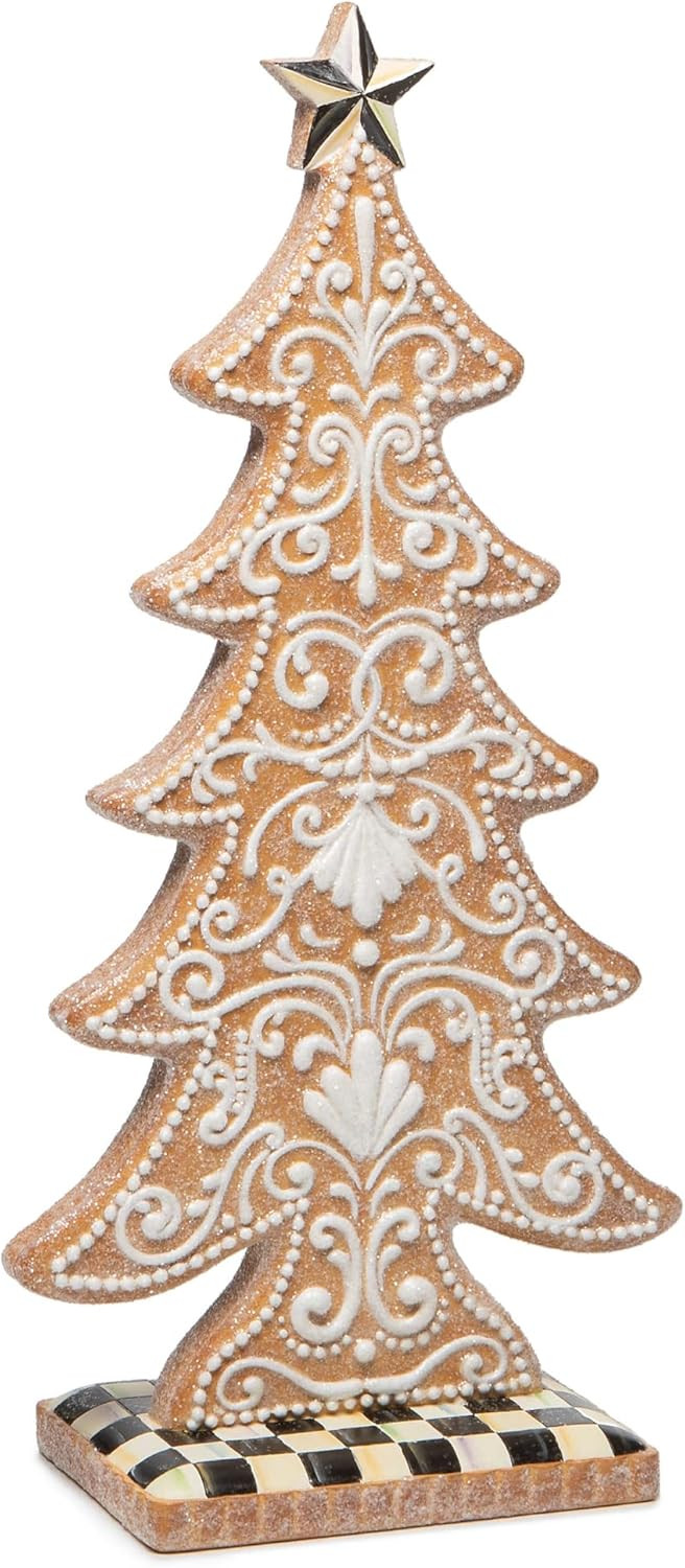 MACKENZIE-CHILDS Gingerbread Cookie Tabletop Christmas Tree, Tabletop Christmas Decoration, Small | Amazon (US)
