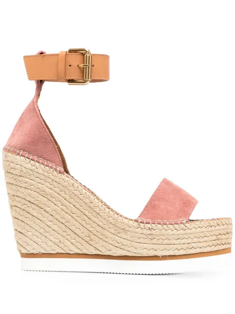 See By Chloé Glyn two-tone Wedge Sandals - Farfetch | Farfetch (CA)