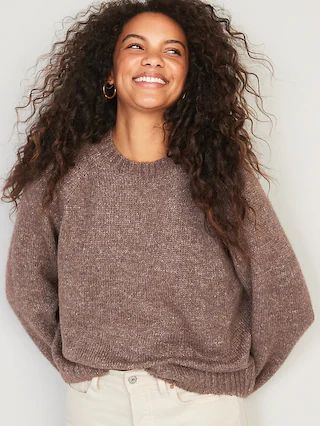 Melange Cozy Shaker-Stitch Pullover Sweater for Women | Old Navy (US)