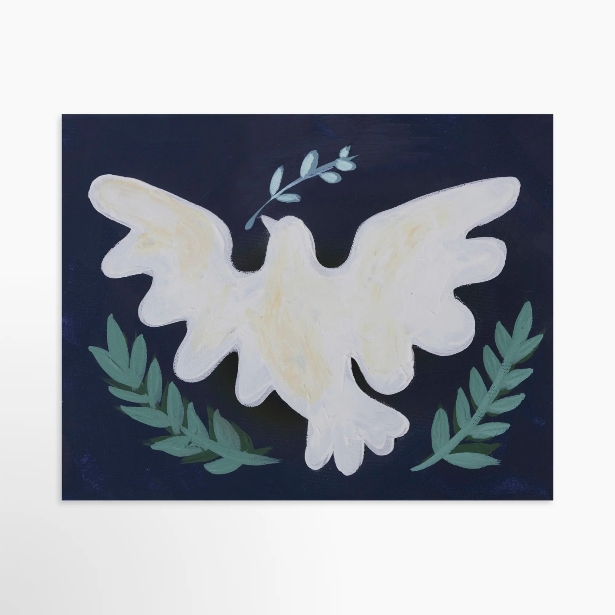 Folk Art Dove Canvas | Lindsay Letters, LLC
