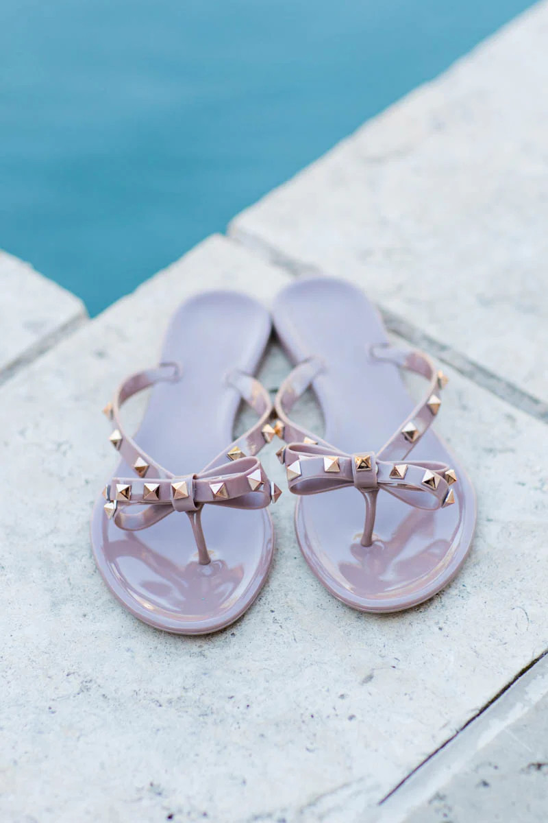 Studded Flip Flops- Mocha | Avara