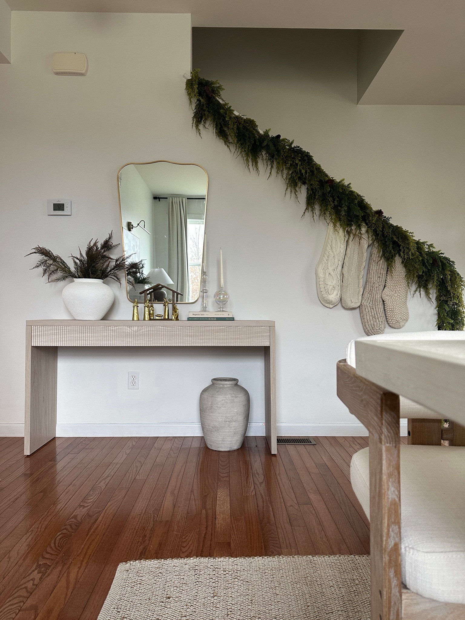 This years Christmas staircase is simple and easy!
Entry way decor, console table, nativity scene, gold mirror

#LTKSeasonal #LTKHome #LTKHoliday