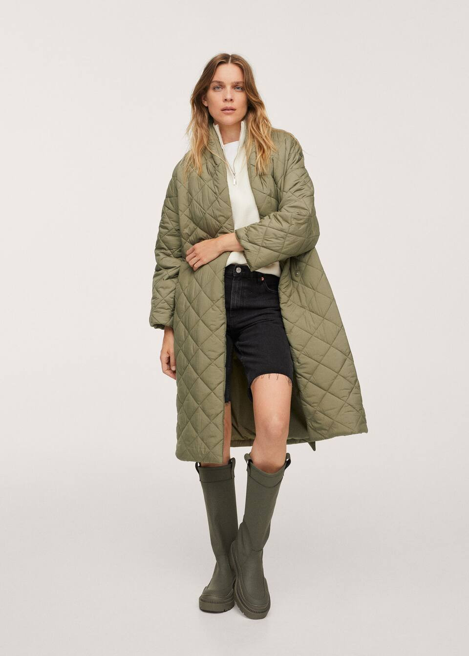 Belt quilted coat | MANGO (US)