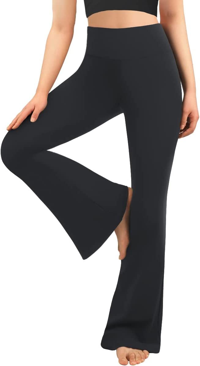 MOREFEEL Women's Black Flare Yoga Pants for Women, High Waisted Buttery Soft Bootcut Leggings | Amazon (US)