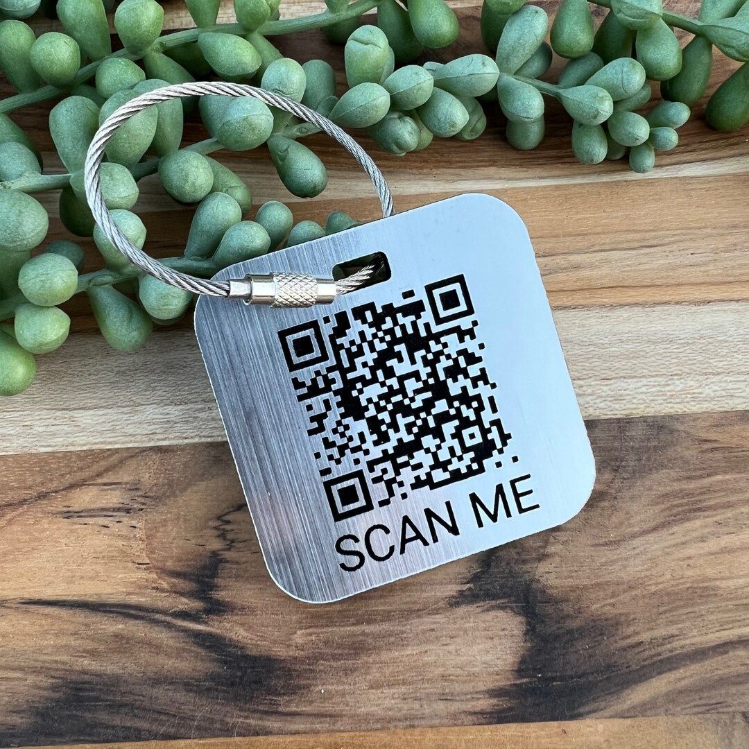QR Code Keychain, Personalized Scan Luggage Tag, Personalized Backpack Tag, Name Tag for Bag, QR ... | Etsy (US)
