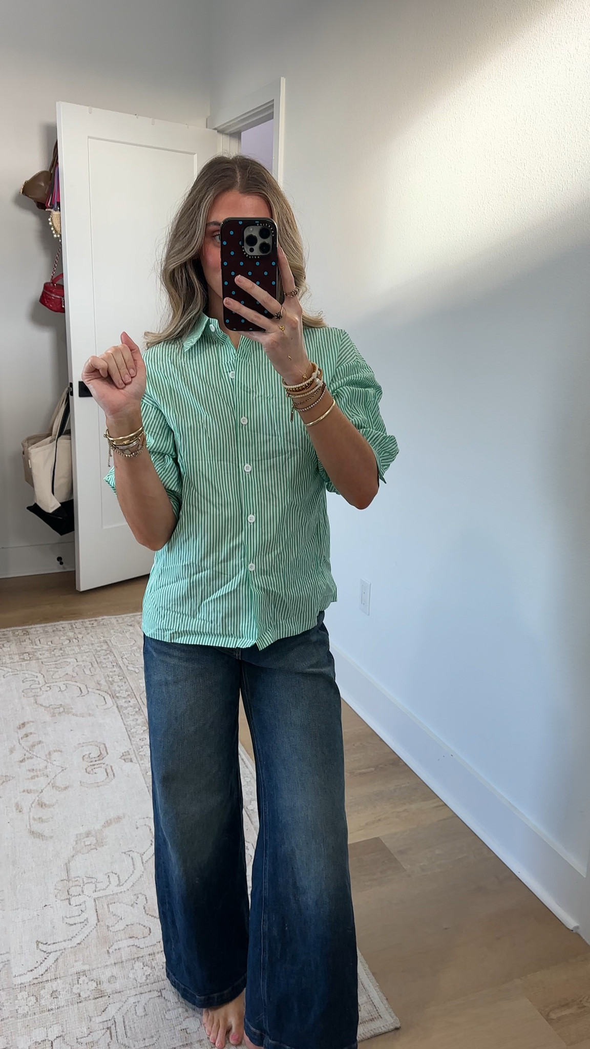 Amazon size small Women's Striped Button Down Shirt Puff Sleeve Collared V Neck Loose Casual Dressy Blouse Top

#LTKSaleAlert #LTKSeasonal #LTKootd