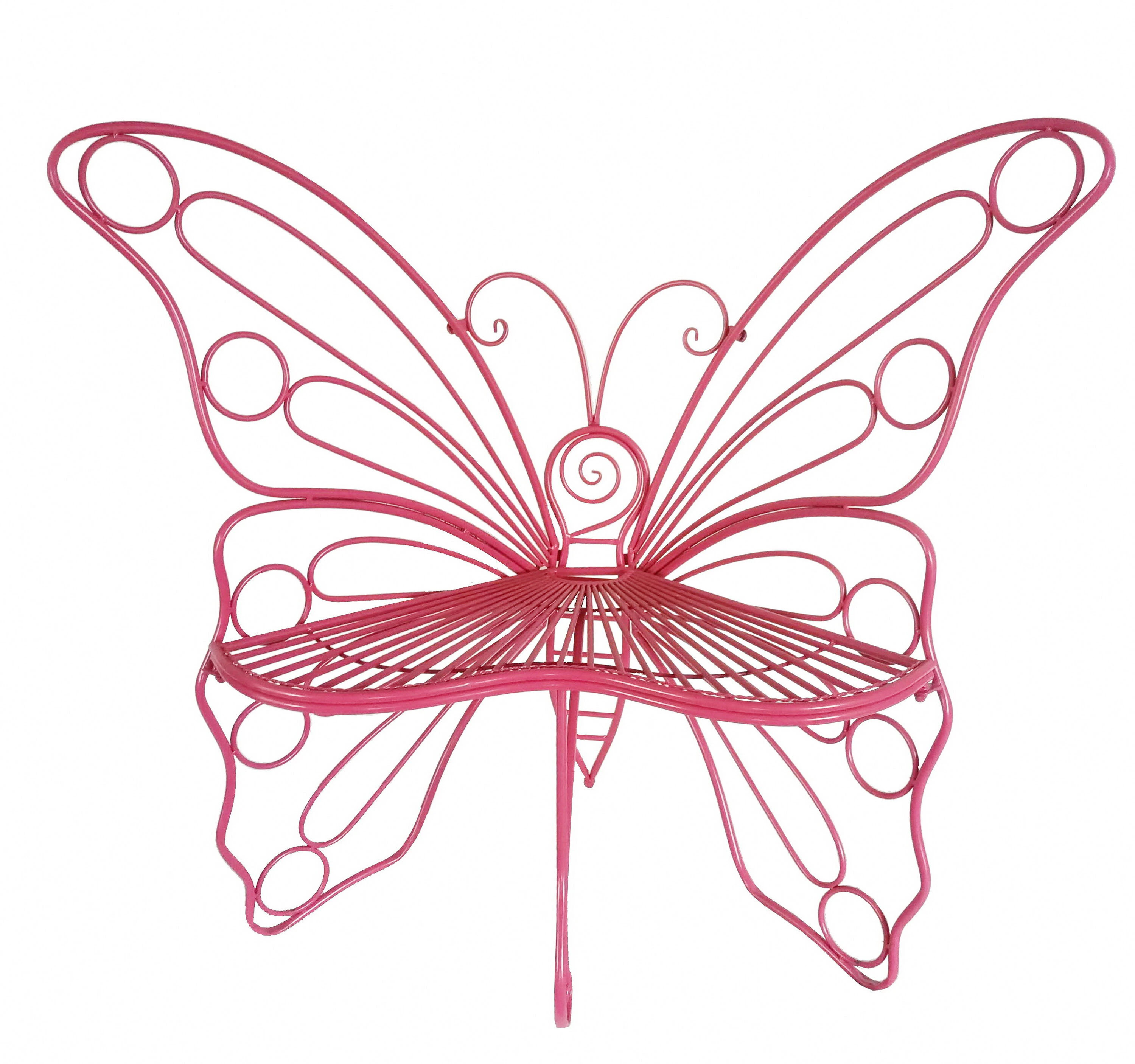 Hi-Line Gift Patio Bench 24-in W x 42-in H Pink Steel Traditional Bench one_size | 78617-PK | Lowe's