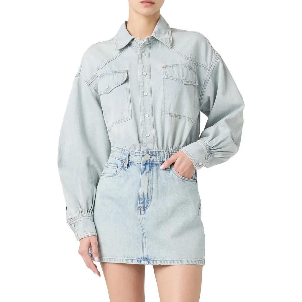 BLANKNYC Long Sleeve Denim Minidress in Piece By Piece at Nordstrom Rack, Size Large | Nordstrom Rack