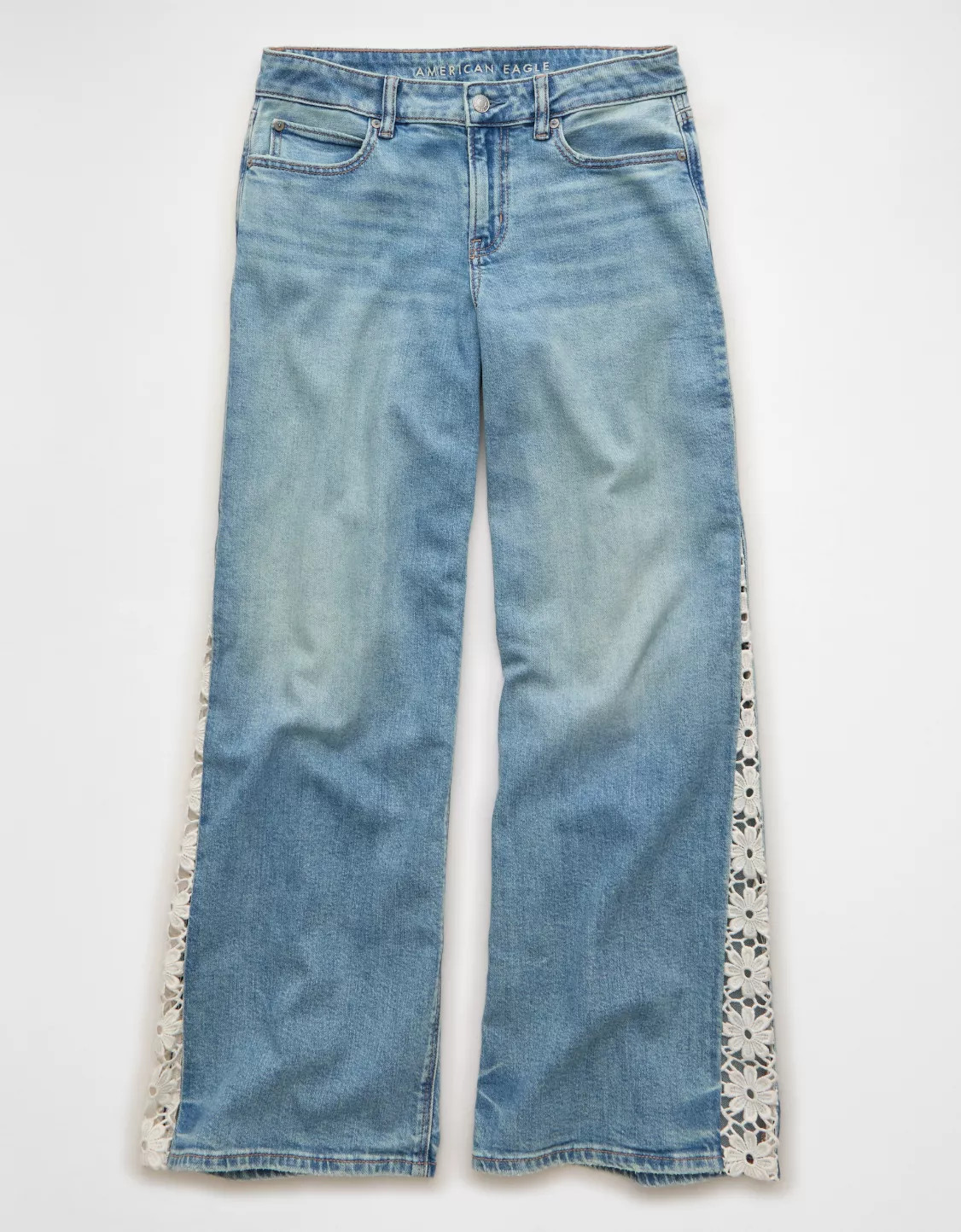 AE Dreamy Drape Stretch Low-Rise Baggy Ultra-Wide Leg Jean | American Eagle Outfitters (US & CA)