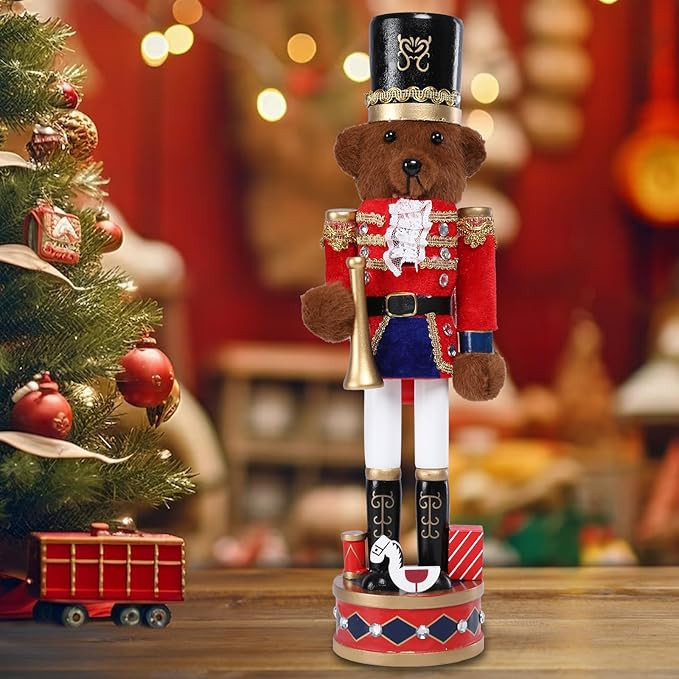 Christmas Nutcracker Decorations Nutcracker Figure 15 Inch Wooden Nutcrackers Teddy Bear Nutcrack... | Amazon (US)