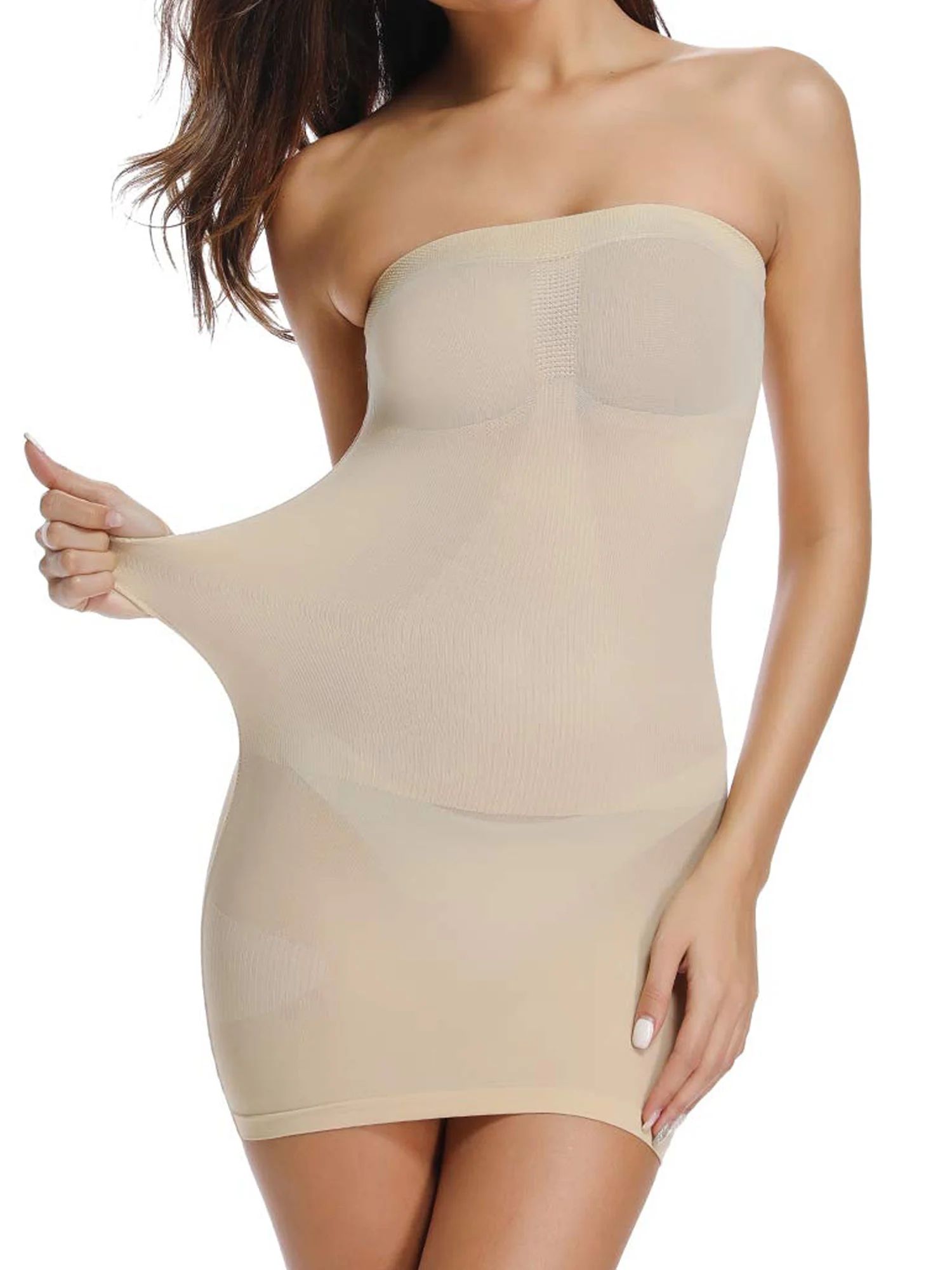 MISS MOLY Women's Strapless Shapewear Full Body Slip Shaper Light Tummy Control Seamless Slip Und... | Walmart (US)