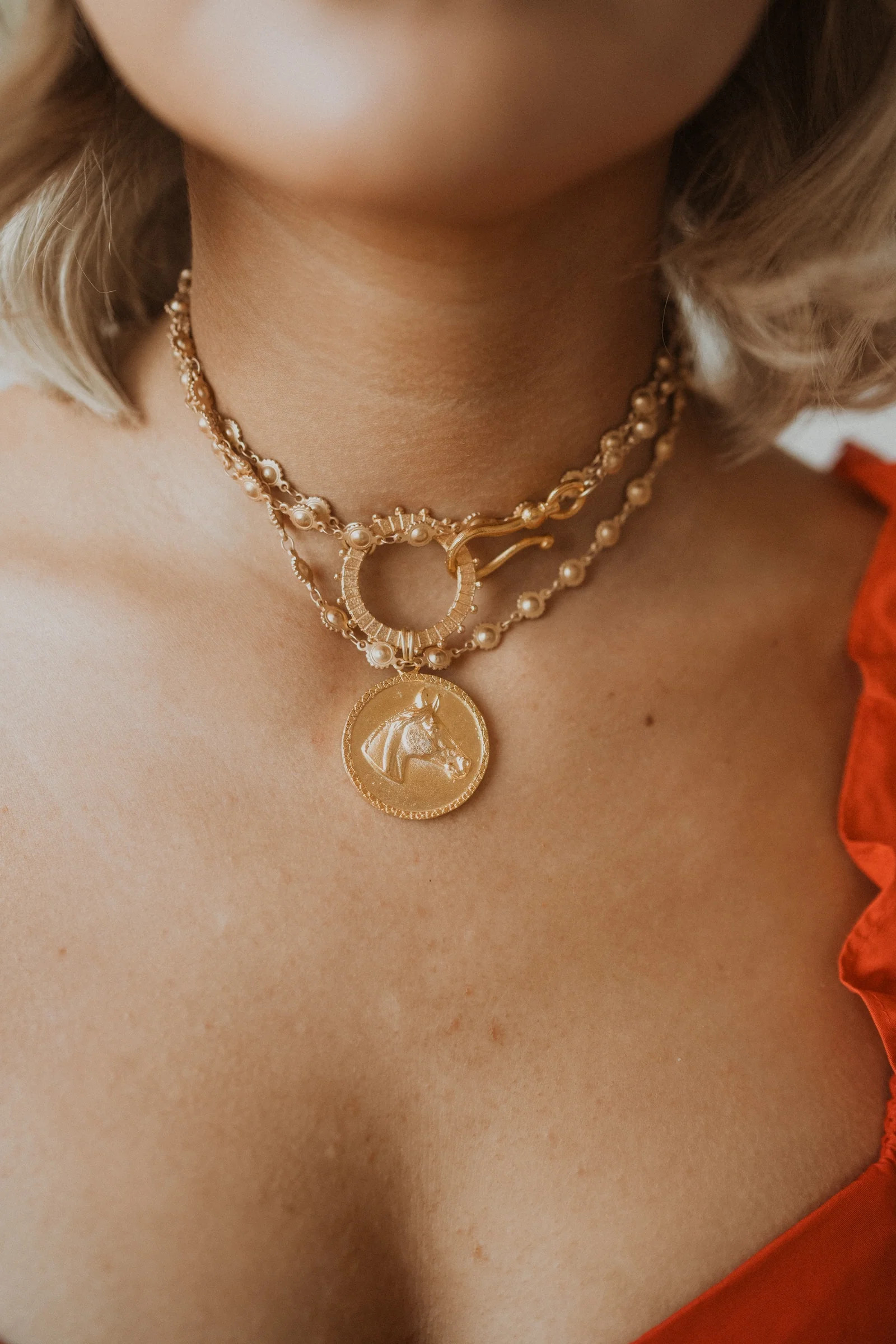 Horse + Horseshoe Necklace | Goldie Lew Jewelry