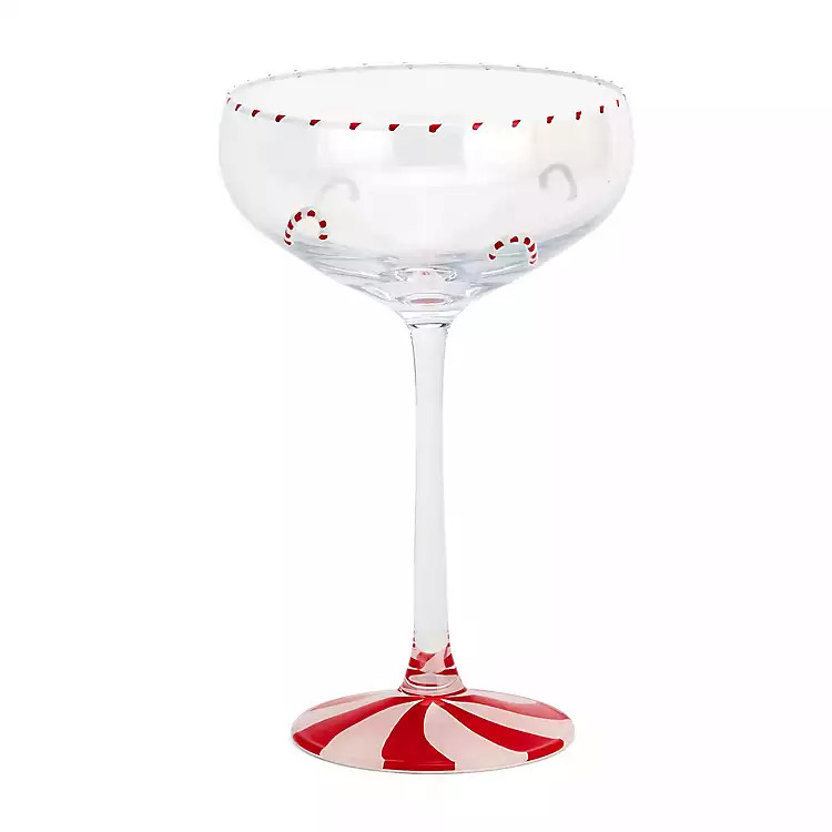 Christmas Peppermint Coupe Glass | Kirklands