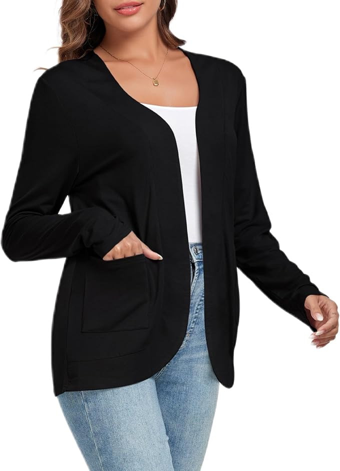 TownCat Women’s Lightweight Cardigan with Pockets Long Sleeve Open Front Cardigan for Women | Amazon (US)