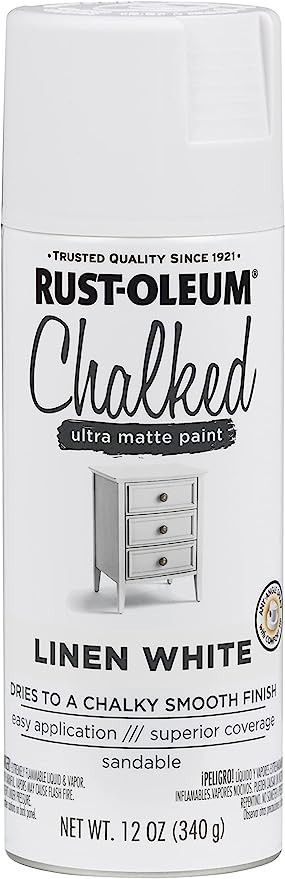 Rust-Oleum 302591 Chalked Spray Paint, 12 oz, Linen White Ultra Matte, 12 Ounce (Pack of 1) | Amazon (US)