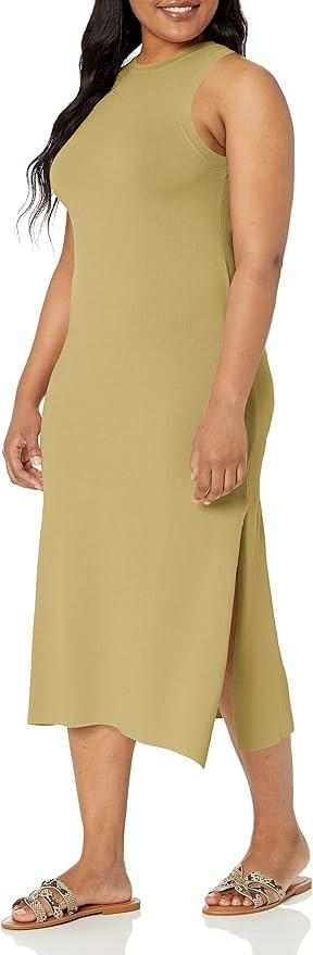 The Drop Women's Gabriela High Neck Cut-In A-Line Side Slit Maxi Sweater Dress | Amazon (US)