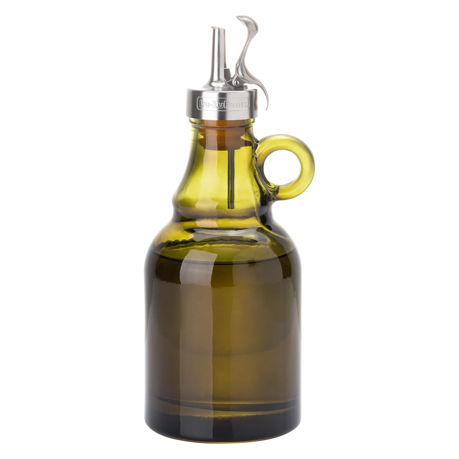 Lu-lupour 500ml Green Olive Oil Dispenser Bottle,17oz Glass Oil and Vinegar Cruet with Pourers an... | Amazon (US)
