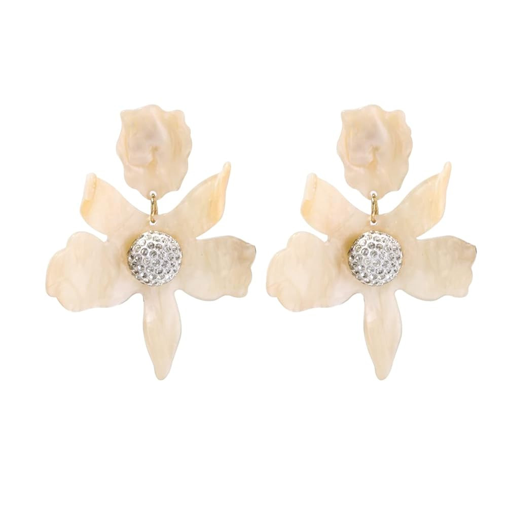 Boho Stud Earrings for Women - Chic Flower Statement Earrings with Gold Flower Bud, Great for Sis... | Amazon (US)