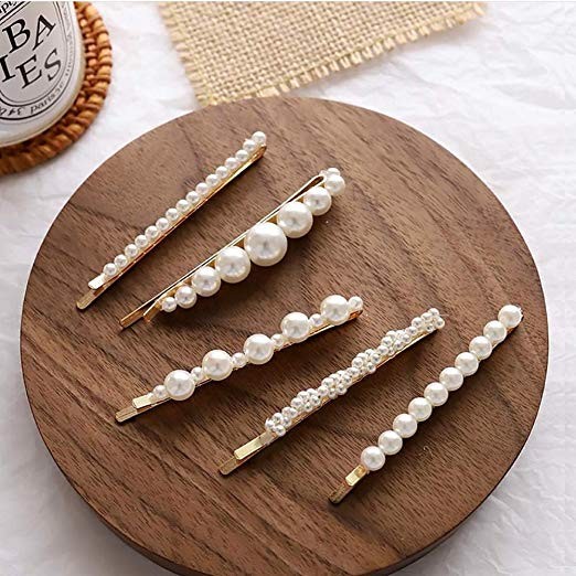 LOVINSHOW 5pcs Pearl Hair Clips Hairpins for Women Lady Girls Faux Pearl Hair Barrettes Bobby Pin... | Amazon (US)
