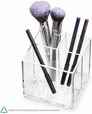 iDesign The Sarah Tanno Collection Cosmetic Organizer Cube, Clear/White | Amazon (US)