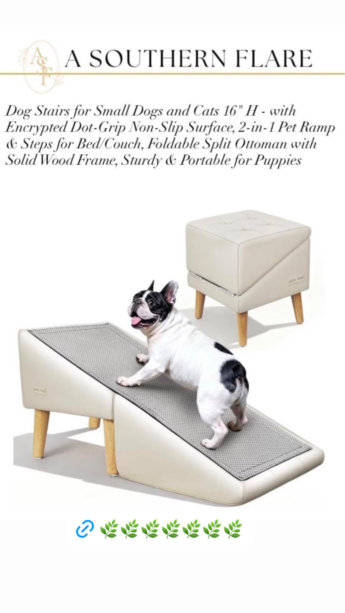 Stylish and functional pet stairs for your furry friends. Perfect for small dogs and cats! #PetStairs #PetRamp