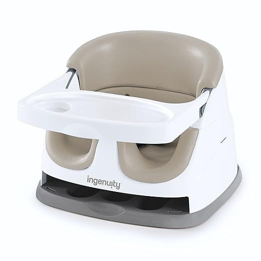 Ingenuity Baby Base 2-in-1 Booster Feeding & Floor Seat with Self-Storing Tray, Cashmere | Amazon (US)