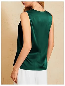 MakeMeChic Women's Satin Silk Tank Tops Cowl Neck Sleeveless Camisole Tops Dressy Shirts | Amazon (US)