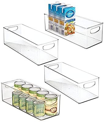 Click for more info about mDesign Plastic Kitchen Pantry, Cabinet, Refrigerator, Freezer Food Storage Organizing Bin Basket...