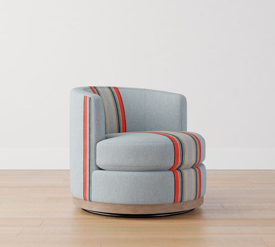 Balboa Wood Base Swivel Chair | Pottery Barn (US)