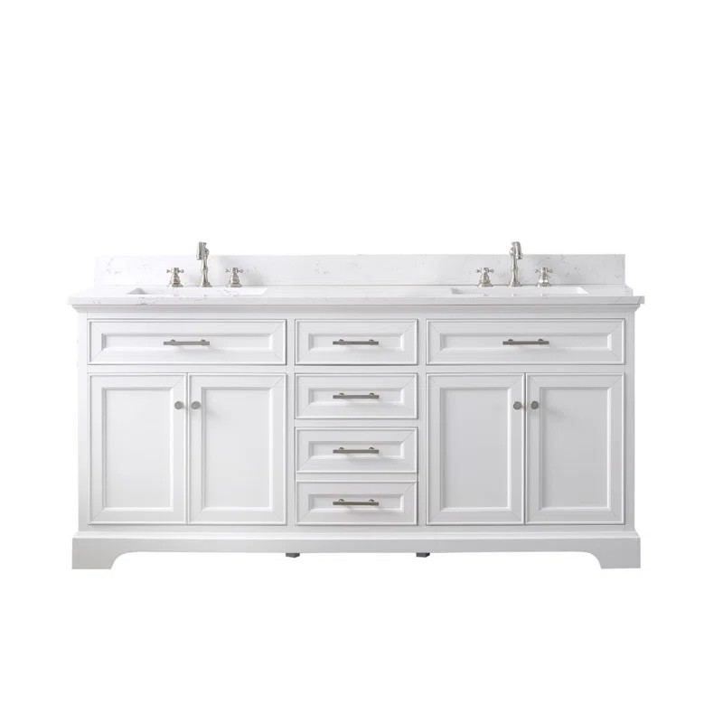Annaline 72'' Free-standing Double Bathroom Vanity with Engineered Stone Vanity Top | Wayfair North America