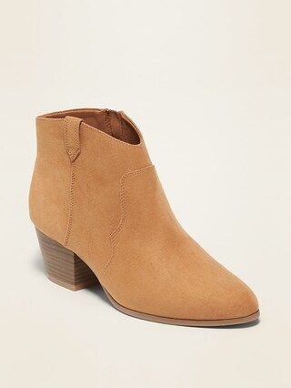 Faux-Suede Western Ankle Boots for Women | Old Navy (CA)