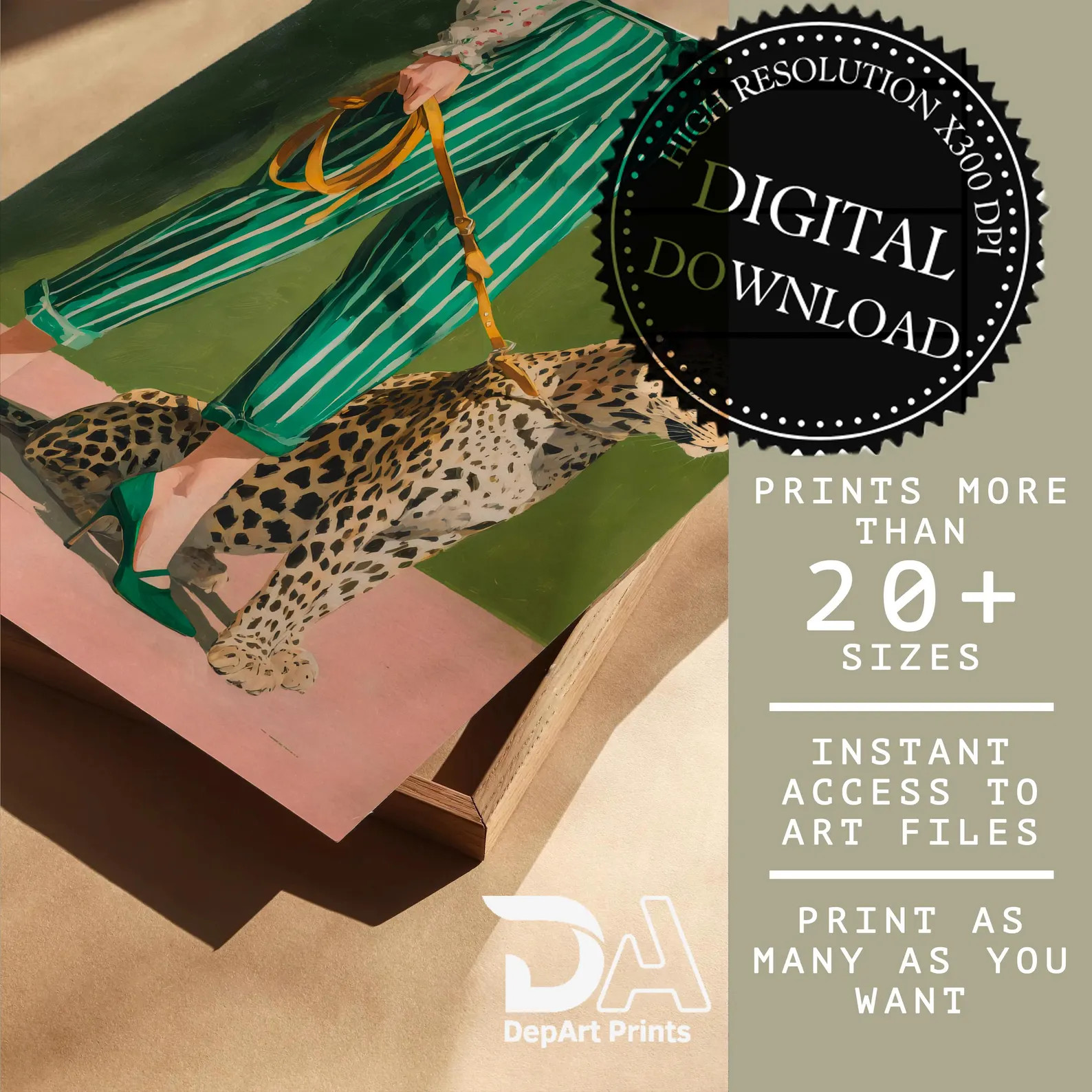 Leopard Print | Retro Eclectic Wall Art (Digital Download) | Etsy (US)
