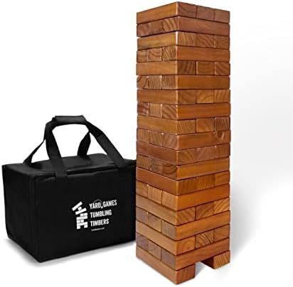 Yard Games Stained Large Tumbling Timbers with Carrying Case | Starts at 2-Feet Tall and Builds t... | Amazon (US)