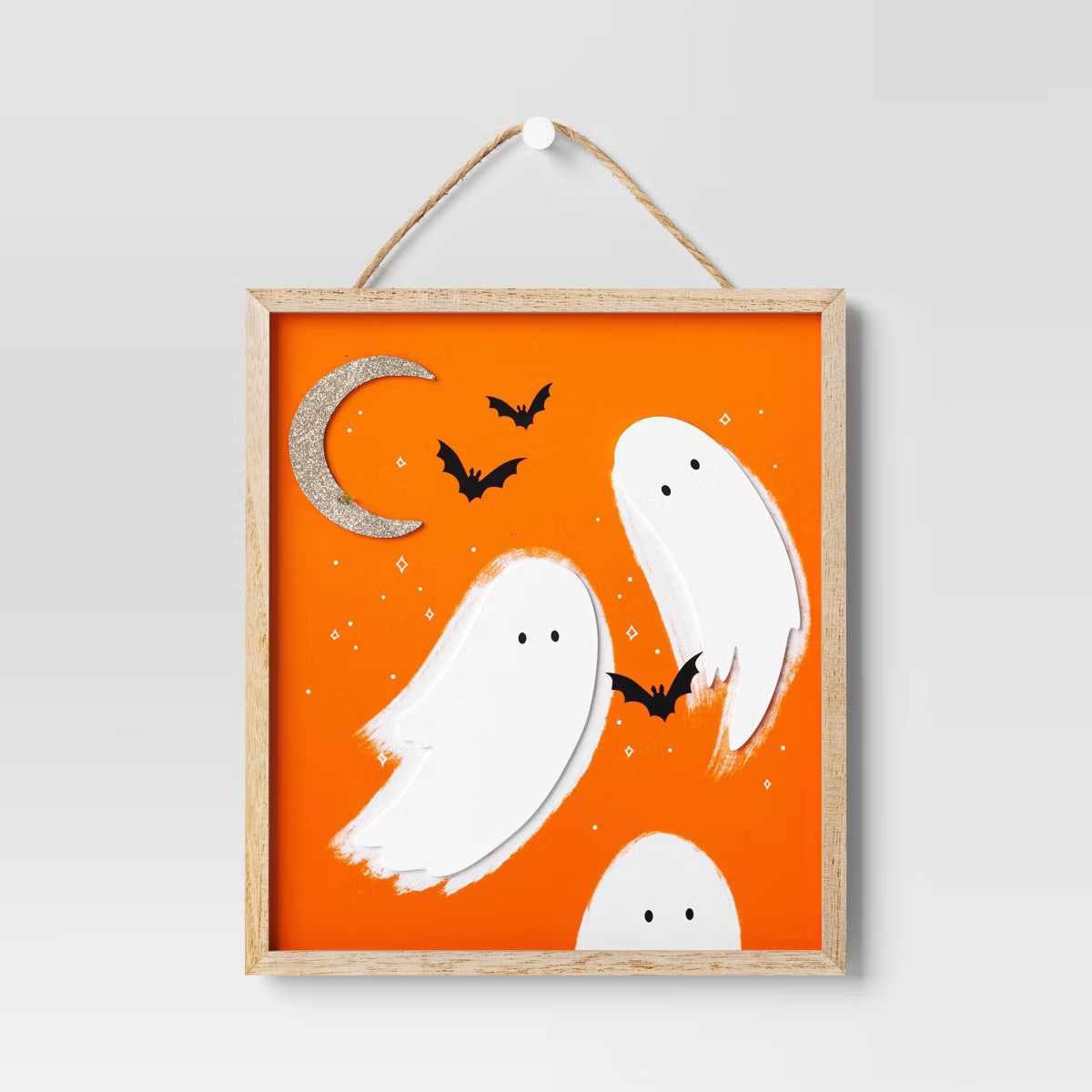 12"x10.25" Wood Halloween Framed Hanging Sign Ghosts - Hyde & EEK! Boutique™ | Target