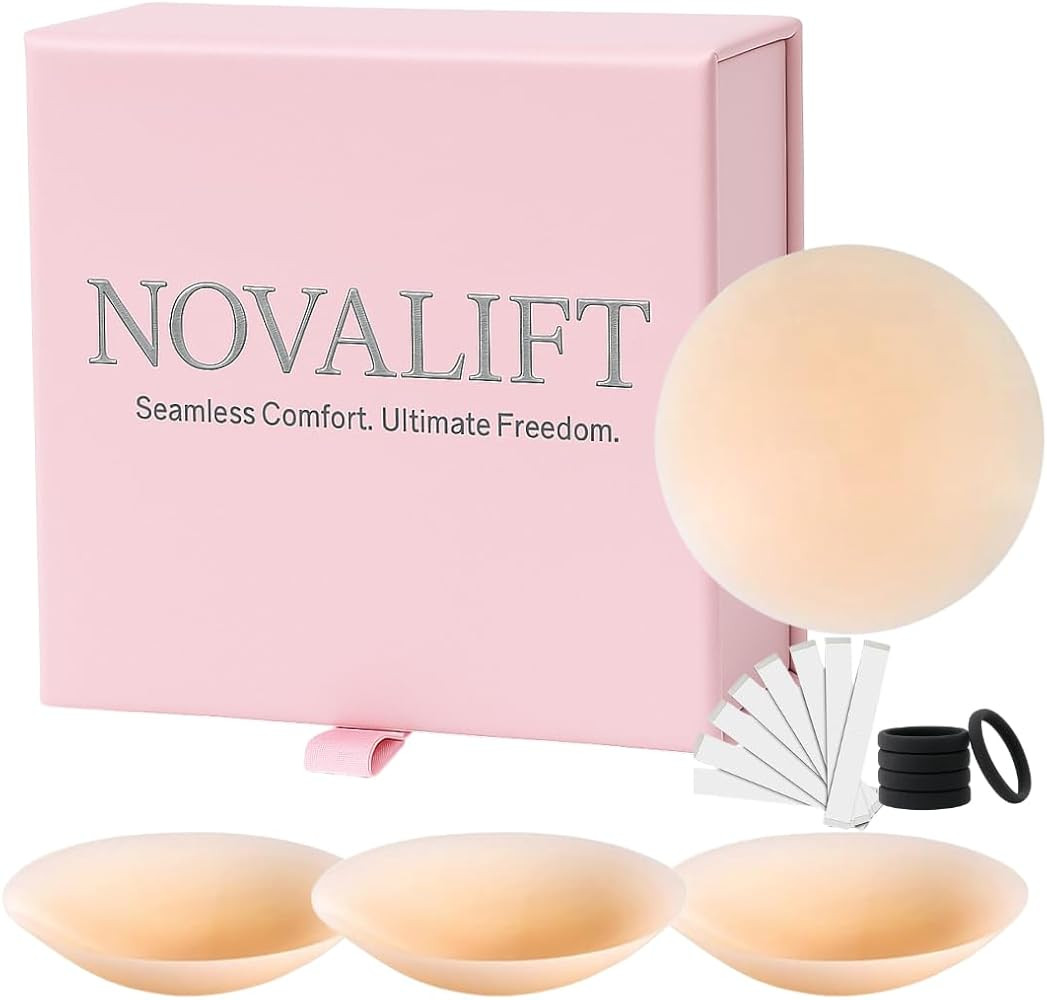 3 Pairs- Nipple Covers –8 and 10cm Soft Silicone Nipple Pasties –Thin Seamless Adhesive Nippl... | Amazon (UK)