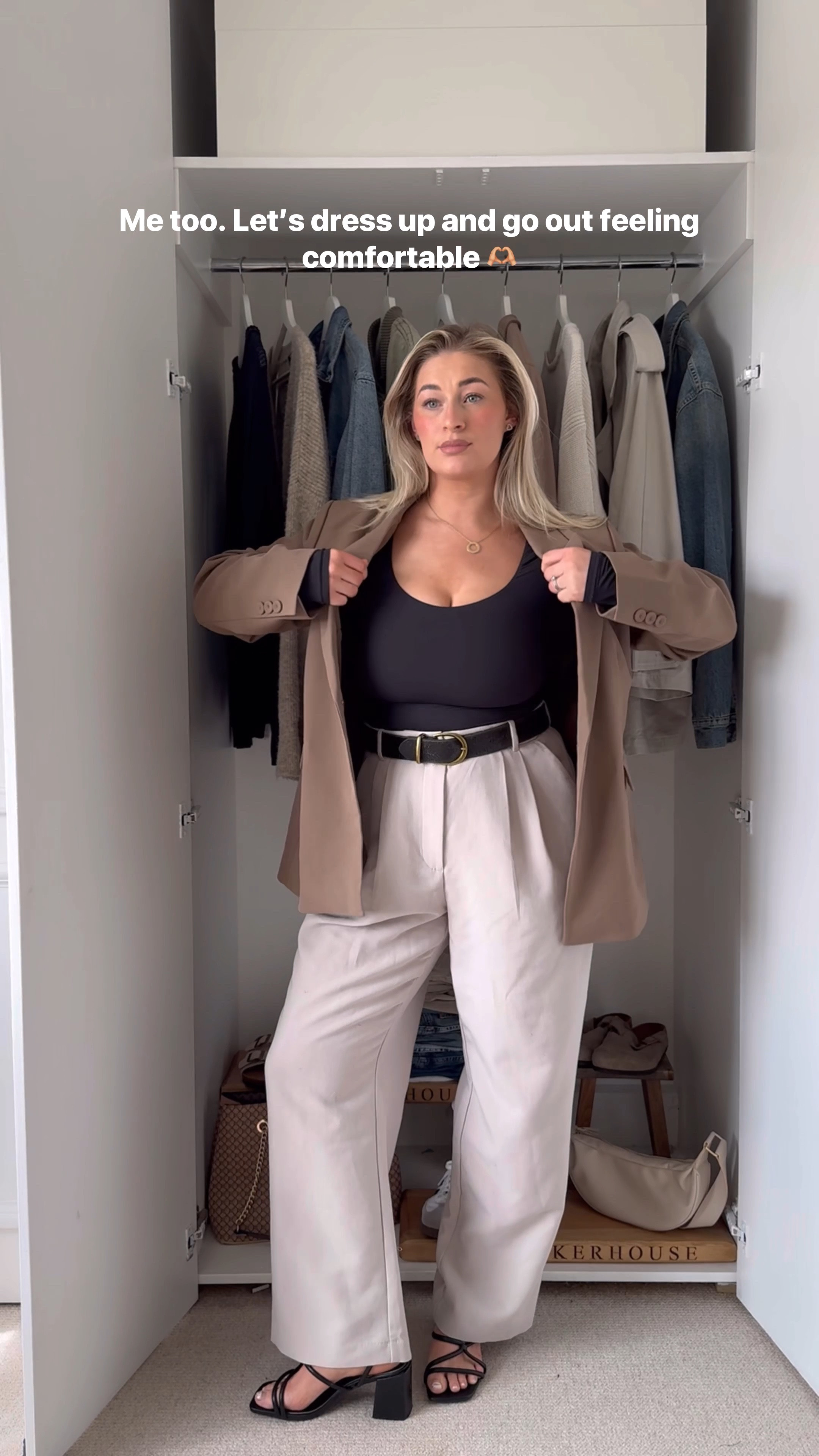 Spring Summer Style, Spring Outfit Inspiration, Abercrombie and Fitch Tailored Trousers, Amazon Bodysuit, Khaki Blazer, Heeled Sandals, Mac Lipstick 

#LTKSeasonal #LTKstyletip #LTKeurope