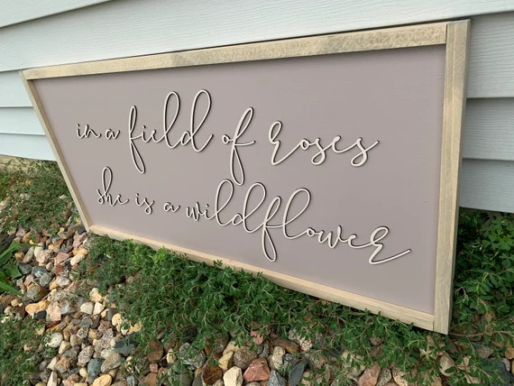 In a Field of Roses She is a Wildflower Handmade Baby Girl - Etsy | Etsy (US)