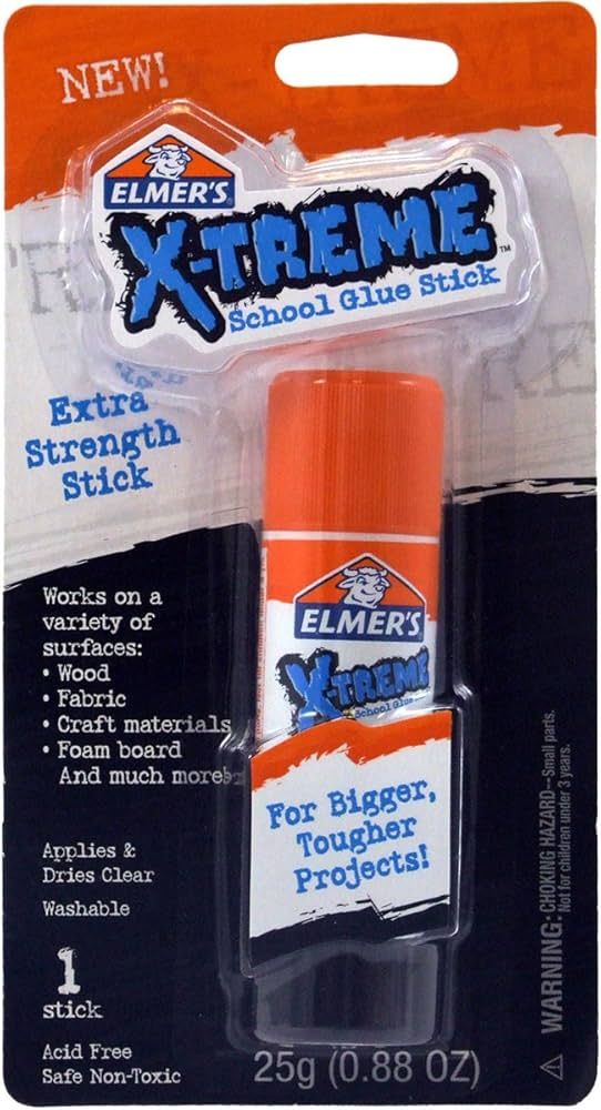 Elmer's X-TREME Extra Strength Washable School Glue Stick, 0.88 Ounces, Single Stick (E584) | Amazon (US)